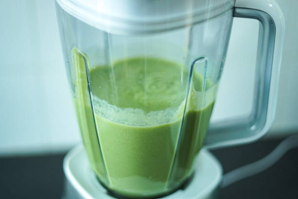 istock Close-up Blend green vegetables and fruits 2195621001
