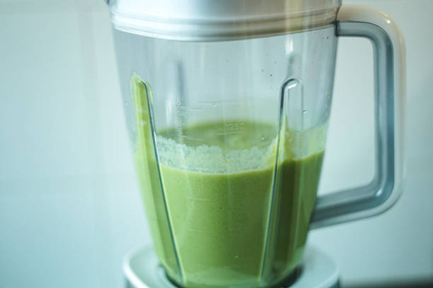istock Close-up Blend green vegetables and fruits 2195621030