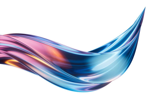 istock Dark transparent glass curves, 3d rendering. 2195633809