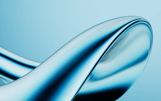 istock Abstract blue gradient glass background with smooth transitions of color, 3d rendering. 2195633841