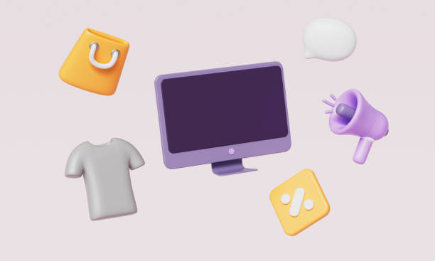 istock Online Shopping Store Web Page Monitor Icon. 3D Rendering 2195645264