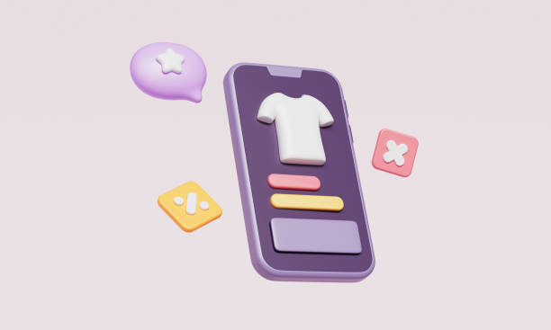 istock Smart Phone Online Shopping Store App Page  Icon. 3D Rendering 2195646199
