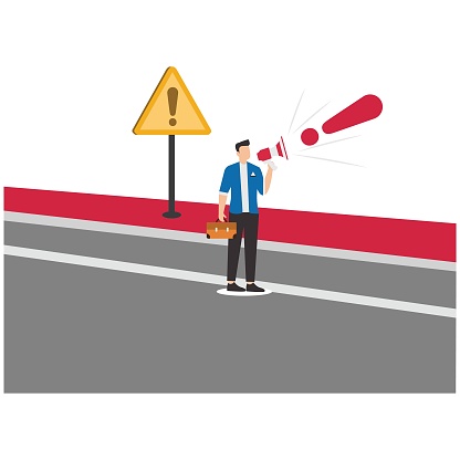 Speaking Warning Sign Danger Warning Message Emergency Attention Important Message On Loud ...
