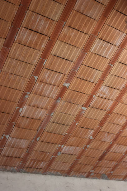 istock Agricultural shed roof made with perforated bricks 2195649017