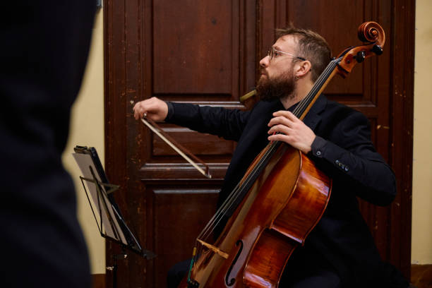 istock Musician performs during a concert at a historic church with elegant architecture 2195650127