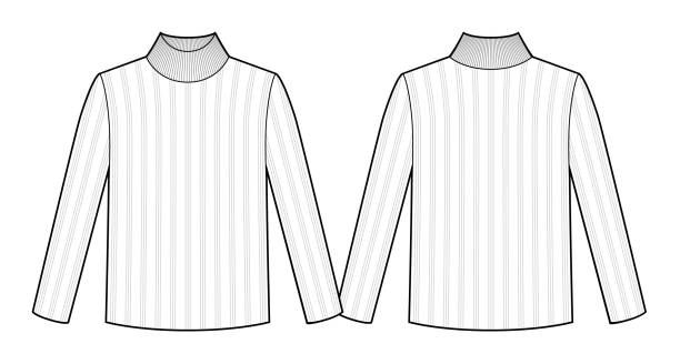 istock Turtleneck sweater template. Men's and woman's clothing 2195657458