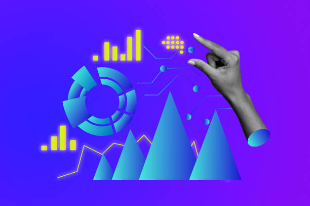 istock Composite art 3d creative image collage of hand show cyberspace statistics chart graph diagram development growth dynamic success 2195658335