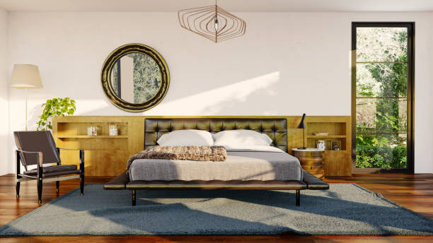 istock Large luxury modern bright interiors Living room mockup illustration 3D rendering image 2195658792