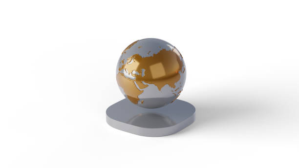 3d Animation abstract icon globe planet earth. 4K