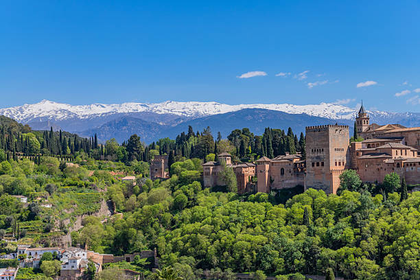 istock Alhambra palace with the Sierra Nevada 2195663120