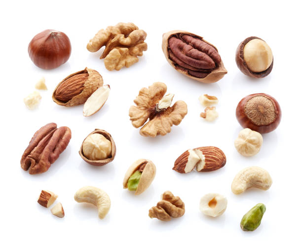 istock Nuts miwx in closeup on white background 2195665213