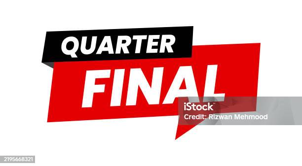 Quarter Sign Lettering Quarter Final Quarter Final Sign Symbol Poster Banner Vector Stock ...