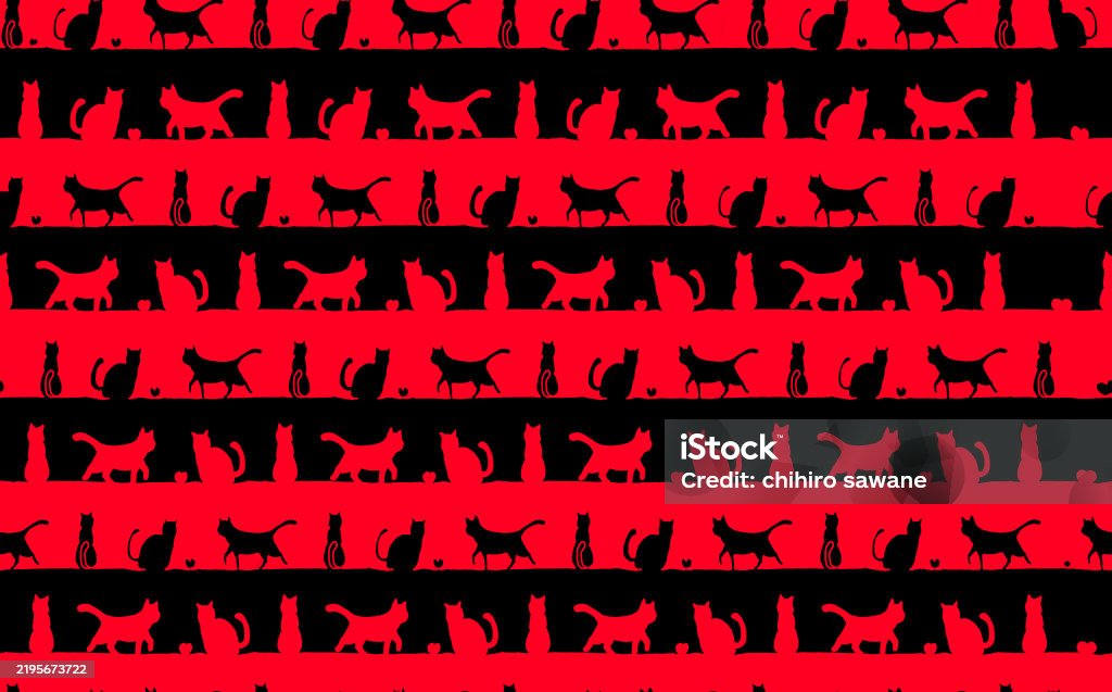 Stiped Cat Pattern Cat Stripe Pattern Stock Illustration - Download Image Now - Abstract ...