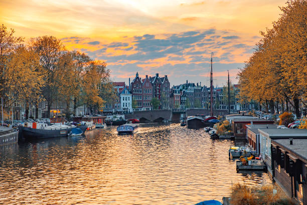 istock Autumn in Amsterdam at sunset. 2195676524