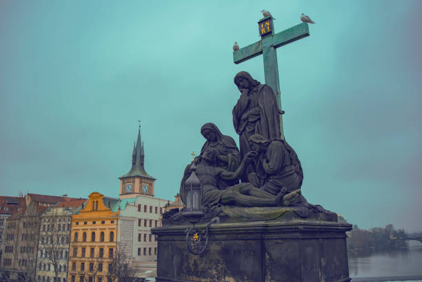 istock Charles Bridge. Evening in Prague. Retro 2195676556