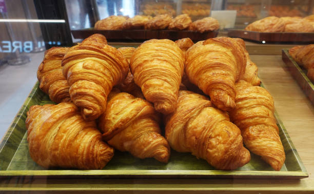 istock Fresh croissant in supermarket 2195677172