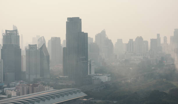 istock Downtown bangkok covered in thick smog from air pollution PM 2.5 thailand 2195680527