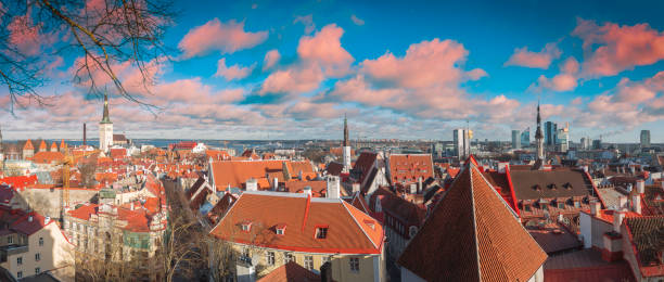 istock Medieval city Tallinn view from above. 2195684025