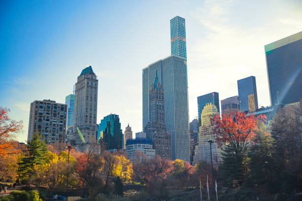 Autumn sunset in Central Park Manhattan. New York. USA