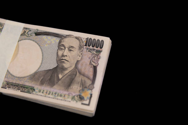 A lot of bills by Japanese old banknotes. High quality photo. 10.09.2024 This is a Japanese old currency.