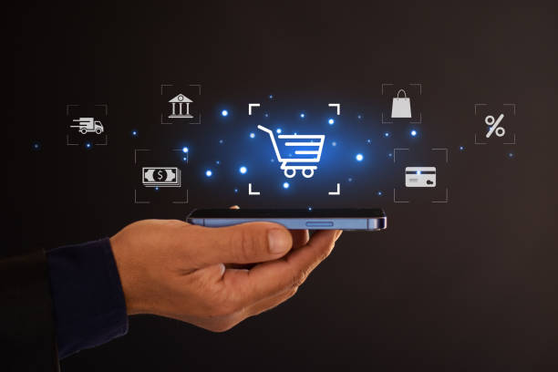 istock Online shopping via wireless, mobile phone with convenient home delivery options. 2195692608
