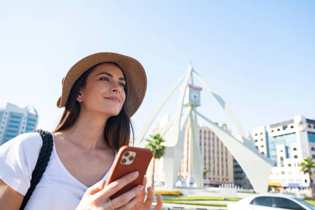 Solo female traveller exploring Dubai city centre