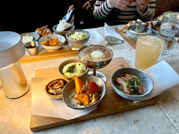 istock Luxury brunch breakfast served in serve in bowls at restaurant 2195695848