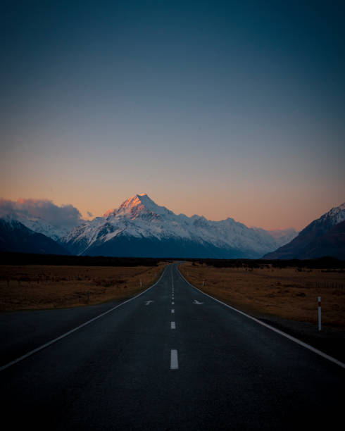 istock Mt Cook sunset on the road 2195701064