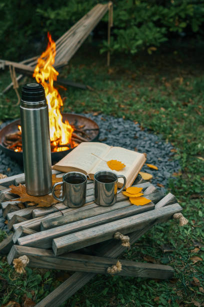 istock Book, thermos and fire, cozy autumn 2195702625