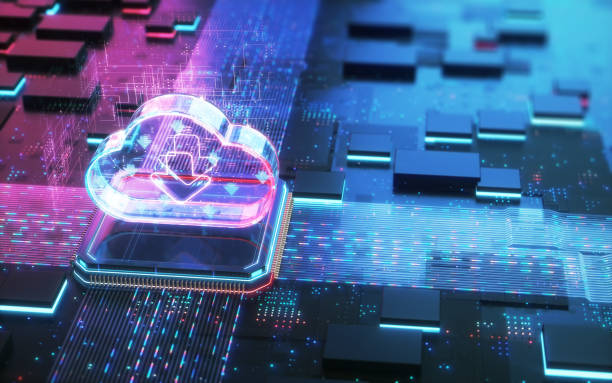 istock Data Stream Powerful Futuristic Motherboard Chipset and CPU Integrated Data Cloud Storage and Cloud Computing solutions 2195702685