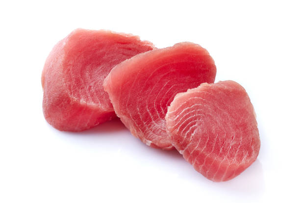 istock Fresh tuna steak on white background 2195706318