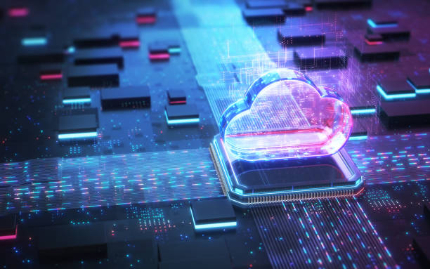 istock Data Stream Powerful Futuristic Motherboard Chipset and CPU Integrated Data Cloud Storage and Cloud Computing solutions 2195709718