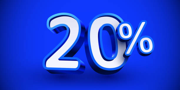 istock 20 percent Off. 3d number 20. Sale banner. 2195712691