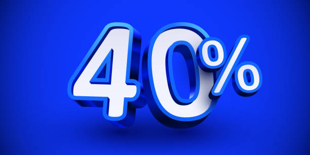 istock 40 percent Off. 3d number 40. Sale banner. 2195712702