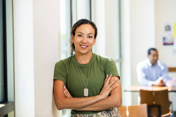 istock Confident Female Veteran Student Smiling in Classroom 2195720293