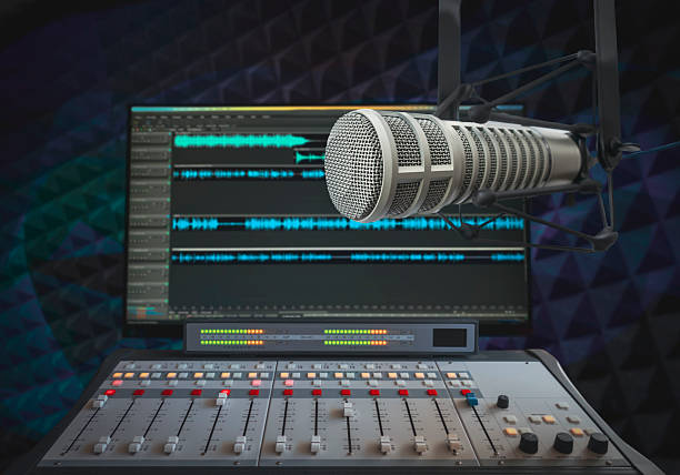 istock Professional microphone and sound mixer 2195721372