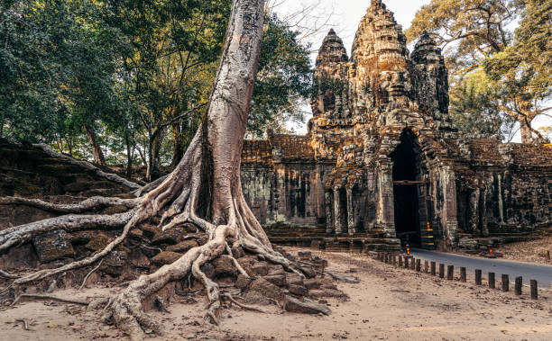 istock Majestic Angkor Wat Gate Amidst Ancient Trees and Lush Surroundings 2195724483