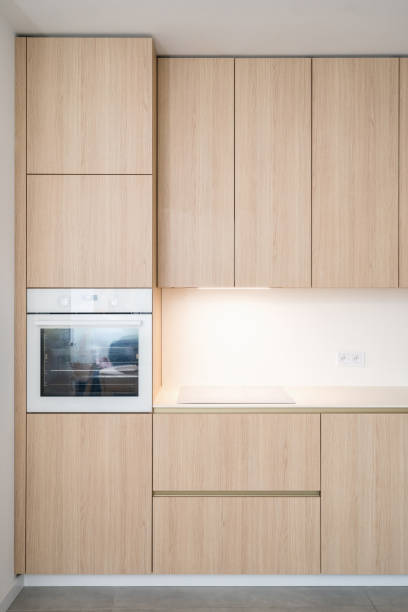 istock Modern kitchen interior with minimalist design and integrated appliances 2195724649