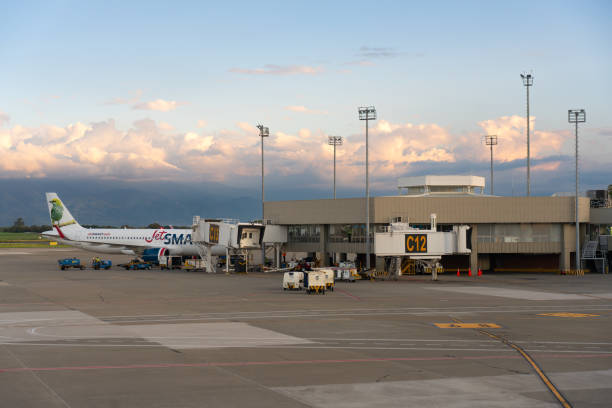 One of the boarding areas at Palmira International Airport, Colombia. Jetsmart aircraft in the boarding area at Alfonso Bonilla Aragón International Airport. Valle del Cauca. Colombia, November 24, 2024. palmira colombia stock pictures, royalty-free photos & images