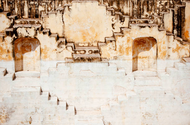 Famous Indian Stepwell near Jaipur, Rajasthan, India