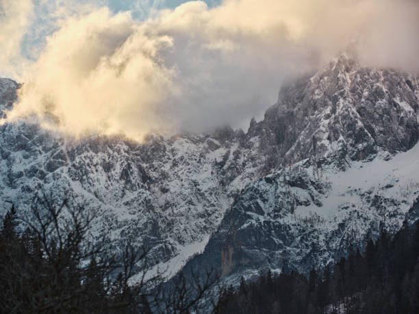 istock Snowcapped mountain range in Kranjska gora, Slovenia 2195731414