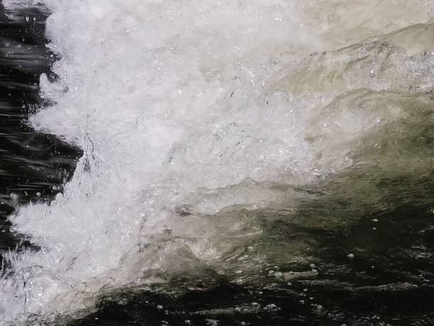 Dramatic white water in a river South Wales UK