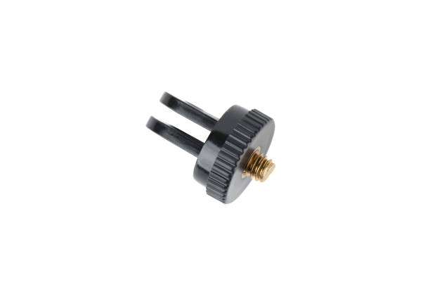istock Plastic wire holder with metal screw on white background. 2195733071