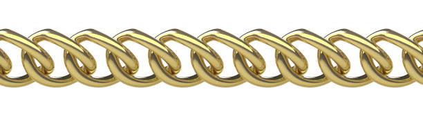 istock Seamless curb chain isolated on white background 3D illustration 2195736869