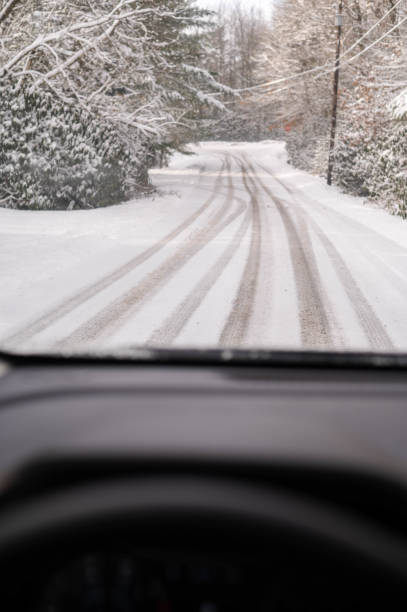 istock winter travel car interior, bad weather, copy space background image 2195751030
