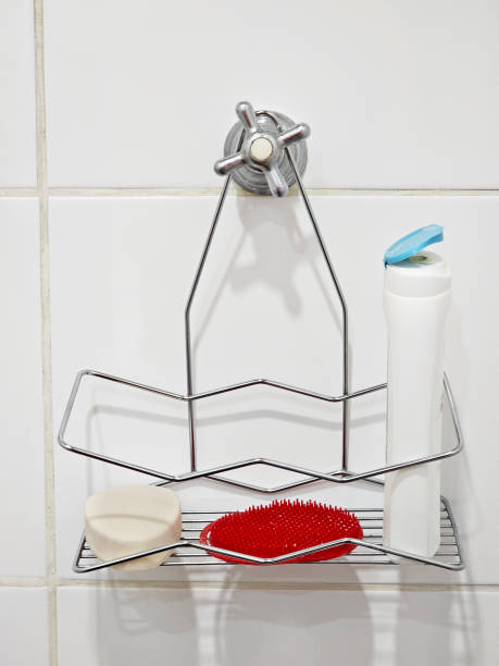istock Soap holder hanging on shower faucet 2195753371