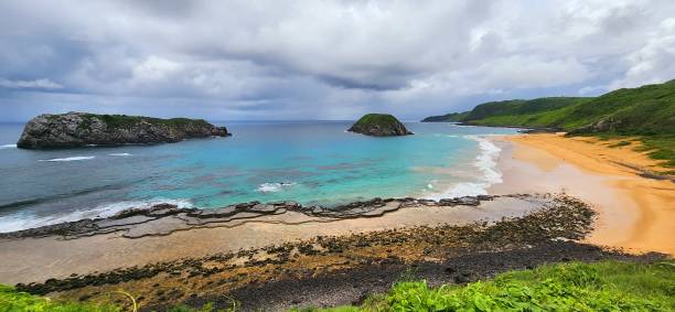 istock Scenic Beach View with Islands and Limestone Formation in the Background 2195762203