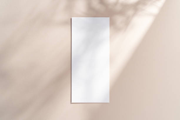 istock Blank vertical 4x9, paper mockup with gobo lighting 2195762493