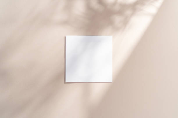 istock Blank square paper mockup with gobo lighting 2195762733