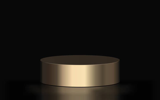 istock 3D empty round podium mockup for showing any product. Abstract minimal geometric podium composition. Like scene, studio, showroom, showcase 2195764245